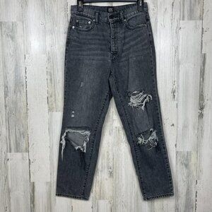 BDG Urban Outfitters Slim Straight denim jeans black 27 high rise distressed